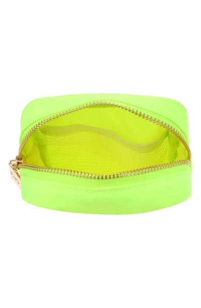Shop Bloc Bags Mini Kiss Cosmetics Bag In Neon Yellow