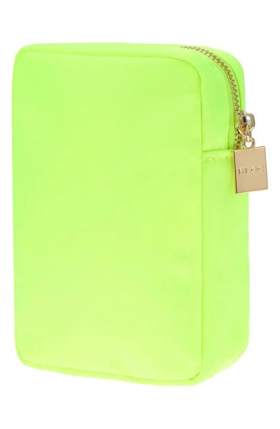 Shop Bloc Bags Mini Kiss Cosmetics Bag In Neon Yellow