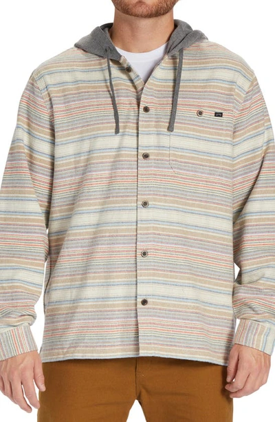 Shop Billabong Baja Hooded Button-up Shirt In Oyster