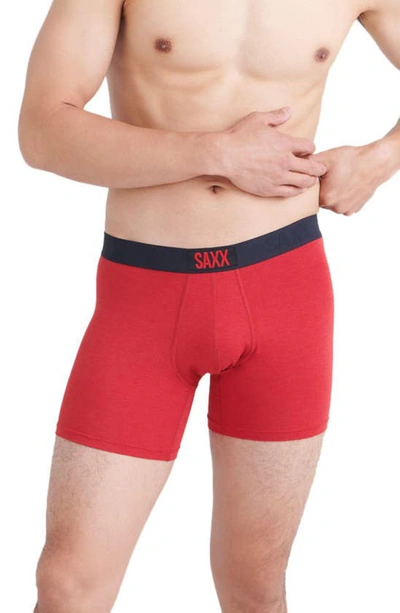 Shop Saxx Vibe Super Soft Slim Fit Boxer Briefs In Cherry Heather