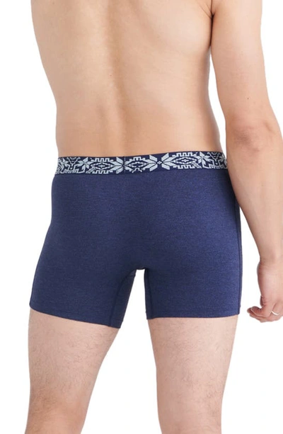 Shop Saxx Vibe Supersoft Slim Fit Performance Boxer Briefs In Navy Heather/ Holiday Wb