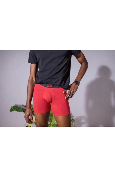Saxx Vibe Super Soft Slim Fit Boxer Briefs In Cherry Heather
