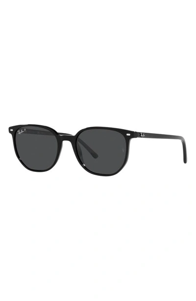 Ray Ban Elliot 52mm Polarized Square Sunglasses In Black