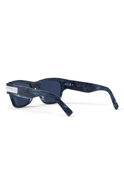 Shop Dior 'blacksuit Xl S2u 52mm Rectangular Sunglasses In Blue