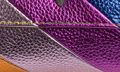 Shop Kurt Geiger London Rainbow Metallic Leather Belt Bag In Rainbow Multi