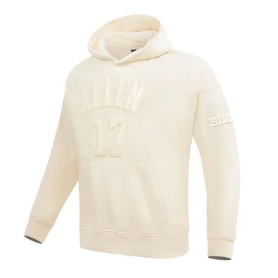 Shop Pro Standard Josh Allen Cream Buffalo Bills Player Name & Number Pullover Hoodie