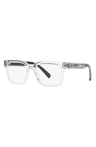 Shop Dolce & Gabbana 52mm Square Optical Glasses In Crystal