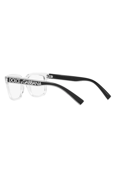 Dolce & Gabbana 52mm Square Optical Glasses In Crystal