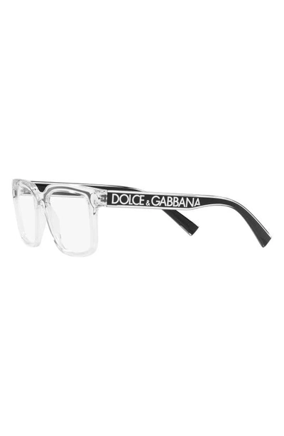 Shop Dolce & Gabbana 52mm Square Optical Glasses In Crystal