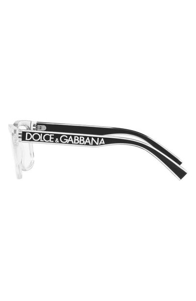 Shop Dolce & Gabbana 52mm Square Optical Glasses In Crystal