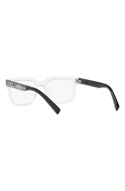 Shop Dolce & Gabbana 52mm Square Optical Glasses In Crystal