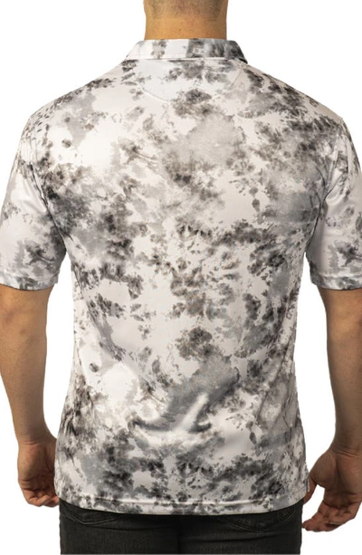 Burnside Burn Golf Polo In White Tie Dye