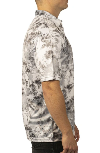 Burnside Burn Golf Polo In White Tie Dye