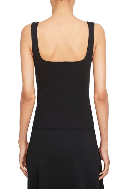 Vince Square Neck Tank Top In Black