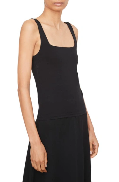 Vince Square Neck Tank Top In Black