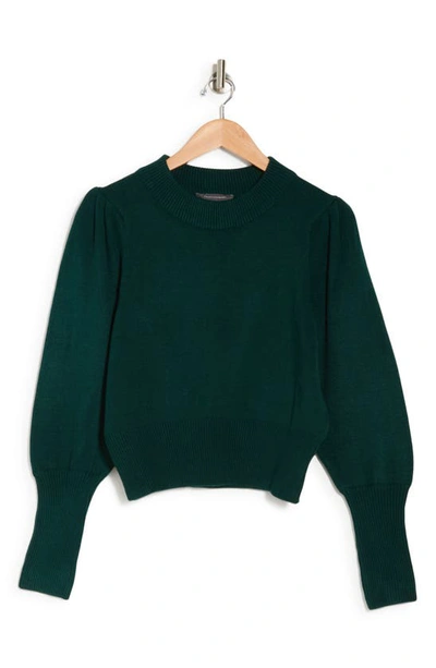 Shop French Connection Babysoft Balloon Sleeve Crop Sweater In Byron Green