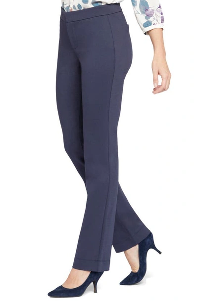 Nydj Stretch Knit Trousers In Oxford Navy