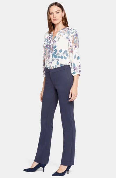 Nydj Stretch Knit Trousers In Oxford Navy