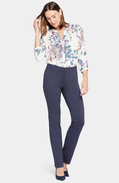 Nydj Stretch Knit Trousers In Oxford Navy