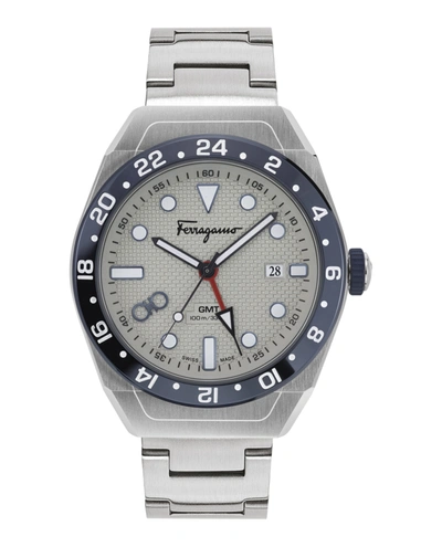 Shop Ferragamo Slx Gmt Bracelet Watch In Silver