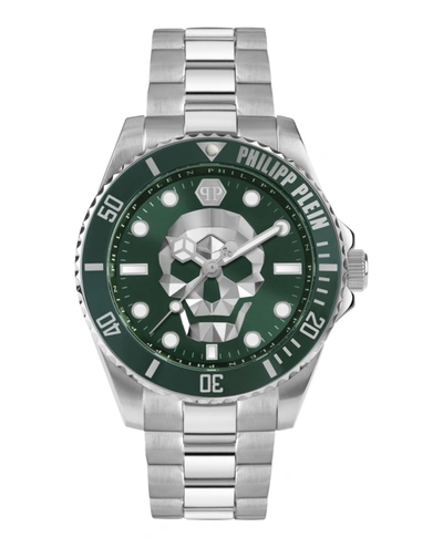 Shop Philipp Plein The $kull Diver Bracelet Watch In Green