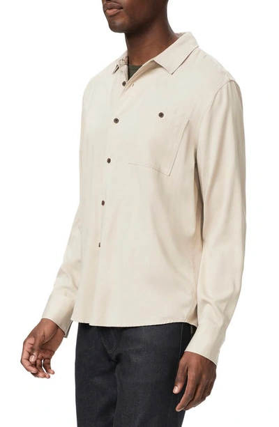 Shop Paige Wardin Solid Button-up Shirt In Sand Fossil