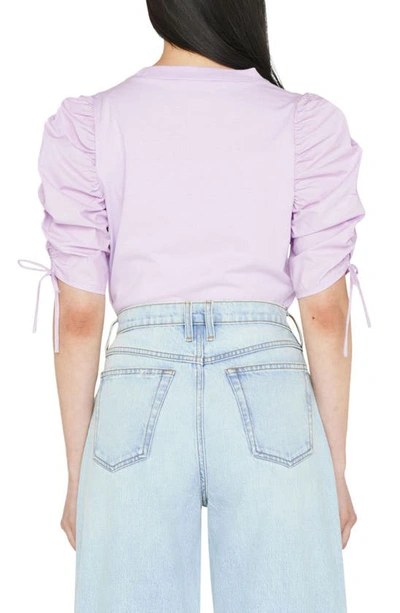 Shop Frame Ruched Sleeve T-shirt In Lilac