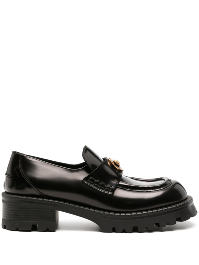 Shop Versace Vagabond Platform Leather Loafers - Women's - Calf Leather/rubber In Black