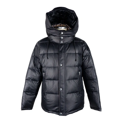 Shop Aquascutum Elegant Black Padded Jacket With Removable Men's Hood