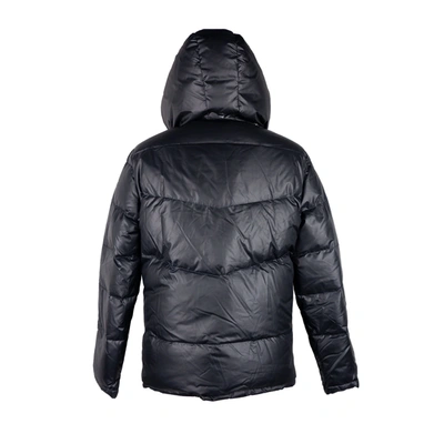 Shop Aquascutum Elegant Black Padded Jacket With Removable Men's Hood