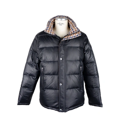 Shop Aquascutum Elegant Black Padded Jacket With Removable  Hood