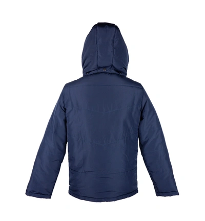Shop Aquascutum Elegant Blue  Jacket With Removable Men's Hood