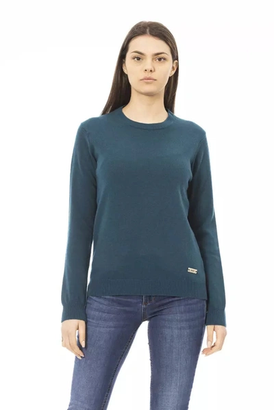 Shop Baldinini Trend Elegant Crewneck Wool-cashmere Sweater In Women's Green