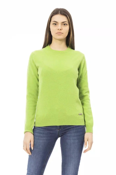Shop Baldinini Trend Elegant Wool-cashmere Crewneck Women's Sweater In Green