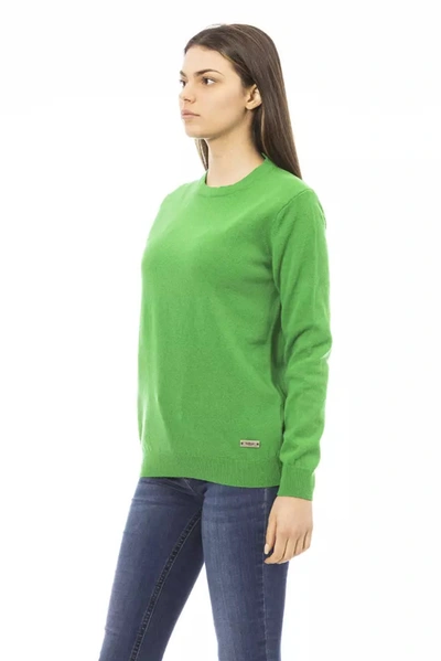 Shop Baldinini Trend Emerald Elegance Wool-cashmere Women's Sweater In Green