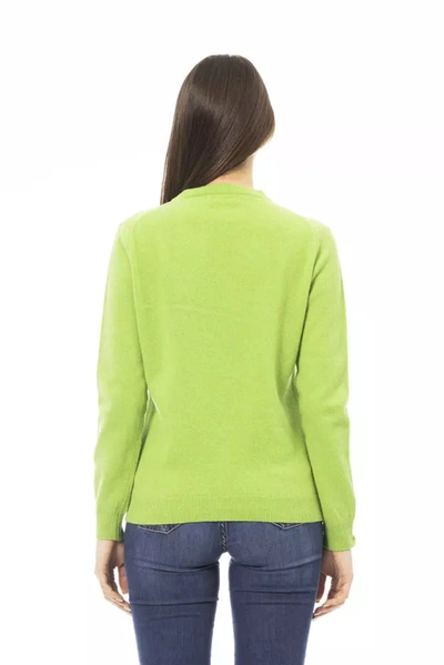 Shop Baldinini Trend Elegant Wool-cashmere Crewneck Women's Sweater In Green