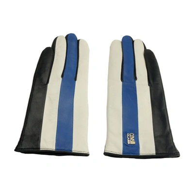 Shop Cavalli Class Elegant Black And Blue Lambskin Women's Gloves
