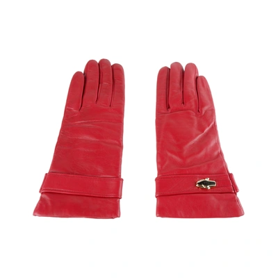 Shop Cavalli Class Chic Lamb Leather Lady Gloves In Women's Pink In Red