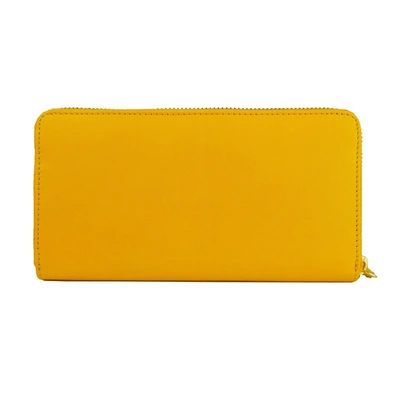 Shop Cavalli Class Yellow Leather Di Calfskin Women's Wallet