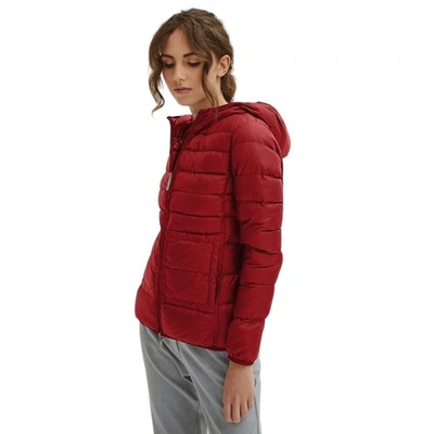 Shop Centogrammi Elegant Ultra Light Hooded Down Women's Jacket In Red