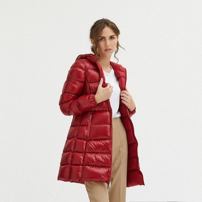 Shop Centogrammi Ethereal Pink Down Jacket With Japanese Women's Hood In Red