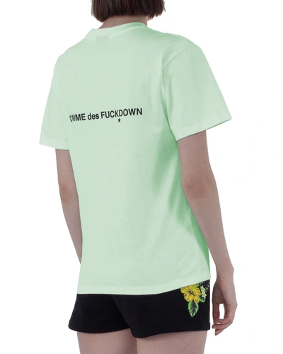 Shop Comme Des Fuckdown Chic Logo Crew Neck Tee In Lush Women's Green
