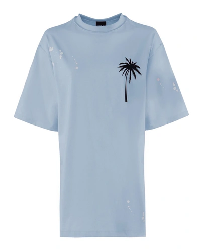 Shop Comme Des Fuckdown Elegant Cotton T-shirt Dress In Light Women's Blue In Light Blue