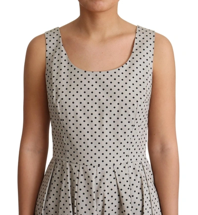 Dolce & Gabbana Beige Polka Dotted Cotton A-line Dress In Beige