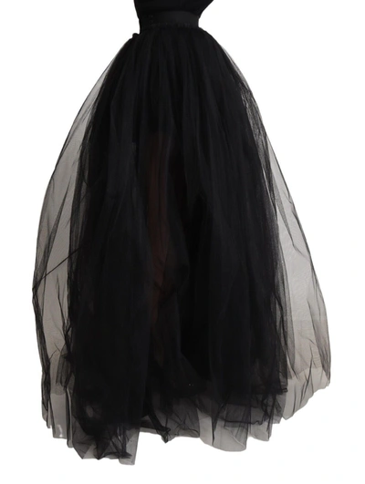 Shop Dolce & Gabbana Elegant Black Tulle A-line Floor-length Women's Skirt