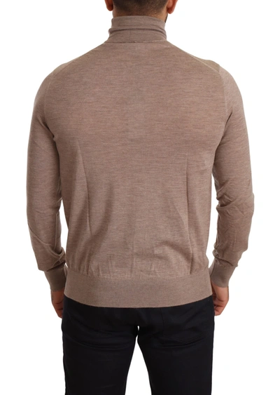Shop Dolce & Gabbana Elegant Cashmere Turtleneck Men's Sweater In Brown