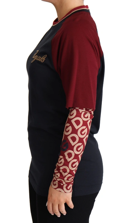 Shop Dolce & Gabbana Multicolor Royals Cotton Crewneck Women's Sweater