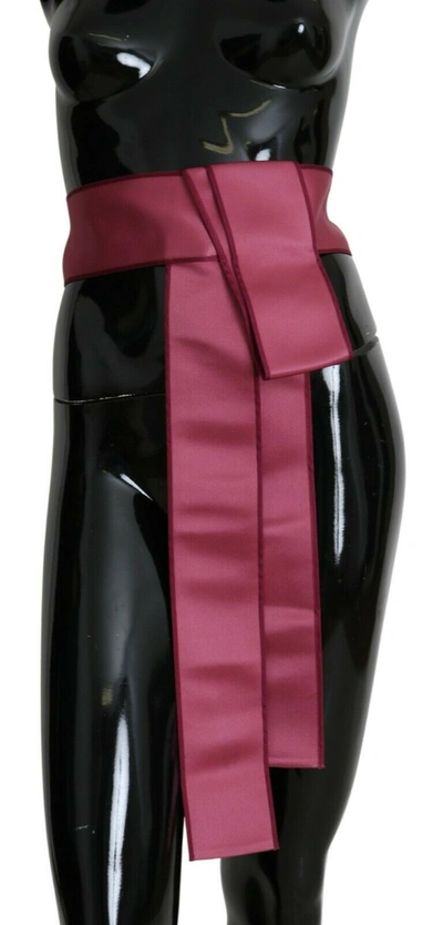 Shop Dolce & Gabbana Elegant Pink Silk Wide Waist Women's Belt