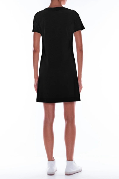 Shop Love Moschino Chic Logo Cotton T-shirt Women's Dress In Black