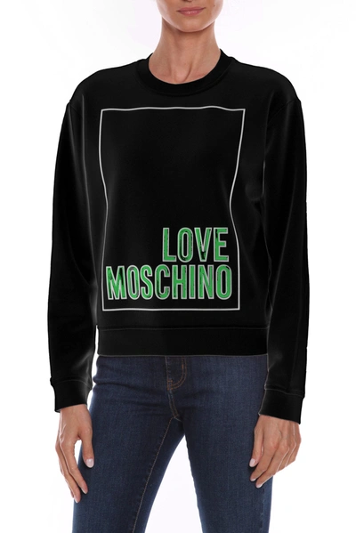 Shop Love Moschino Chic Logo Print Cotton T-shirt Women's Dress In Black